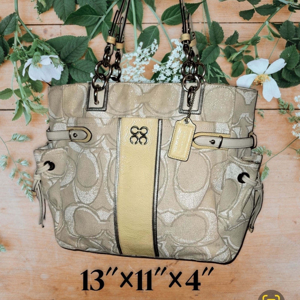 COACH sig with Stripe Carryall